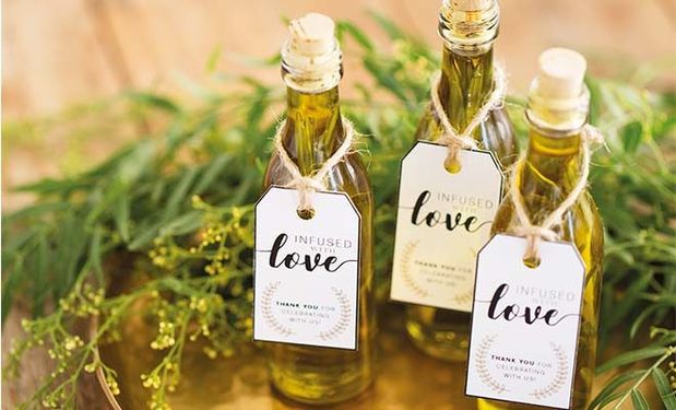 olive oil wedding favour